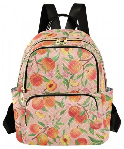 Tropical Floral Peach Leaves Women's Backpack Purse Causal Daypack Work Travel College Business Trip Bag Shoulder Bag Small $...