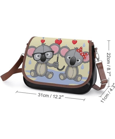 Printed Crossbody Bag Shoulder Bag PU Leather Women's Designer Satchels Rabbit Moon Starry Sky Color7 $22.56 Satchels