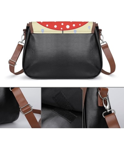 Printed Crossbody Bag Shoulder Bag PU Leather Women's Designer Satchels Rabbit Moon Starry Sky Color7 $22.56 Satchels