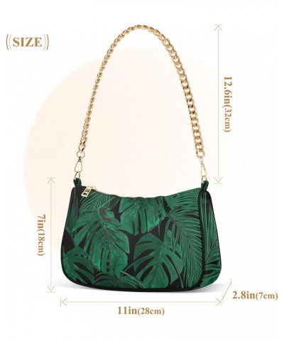 Clutch Shoulder Bags Tote Evening Purse Handbags for Women Hobo Bags Tropical Palm Monstera Leaves with Zipper Closure $18.55...