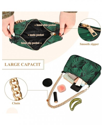 Clutch Shoulder Bags Tote Evening Purse Handbags for Women Hobo Bags Tropical Palm Monstera Leaves with Zipper Closure $18.55...