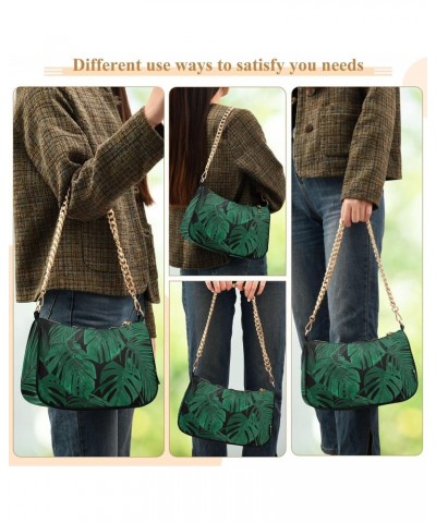 Clutch Shoulder Bags Tote Evening Purse Handbags for Women Hobo Bags Tropical Palm Monstera Leaves with Zipper Closure $18.55...