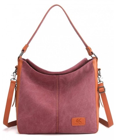 Women's Canvas Handbag Shoulder Tote Bag Casual Multifunctional Large Purple $23.64 Totes