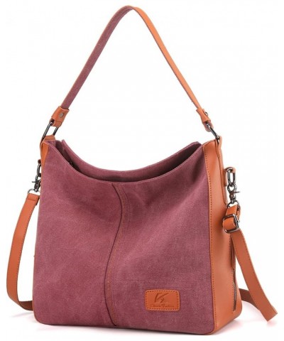 Women's Canvas Handbag Shoulder Tote Bag Casual Multifunctional Large Purple $23.64 Totes