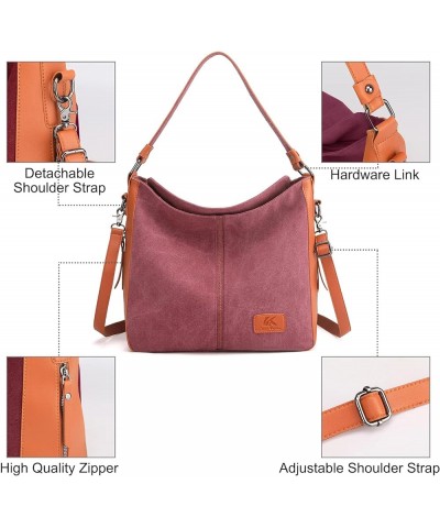 Women's Canvas Handbag Shoulder Tote Bag Casual Multifunctional Large Purple $23.64 Totes