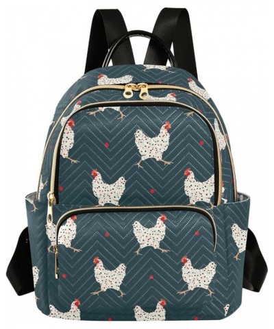 Stylized Chicken Rooster Backpack Purse for Women Fashion Ladies Shoulder Bags Travel Bag Sports Hiking Ladies Daypack,M Smal...