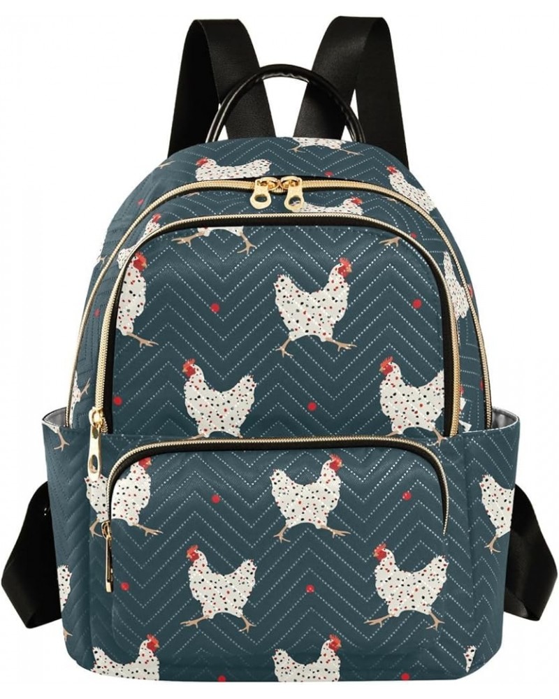 Stylized Chicken Rooster Backpack Purse for Women Fashion Ladies Shoulder Bags Travel Bag Sports Hiking Ladies Daypack,M Smal...