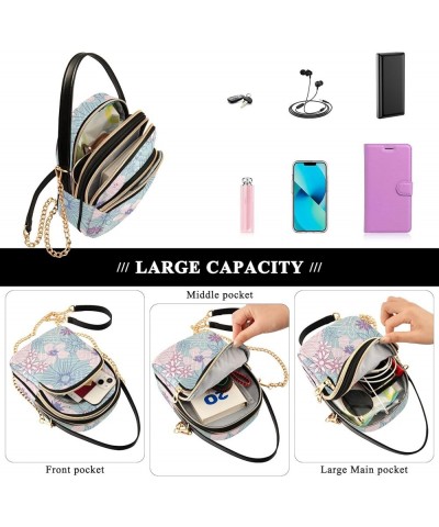 Flowers White Crossbody Bags for Women Small Shoulder with Detachable Straps, Cell Phone Purse Shoulder Handbags Floral6 $12....