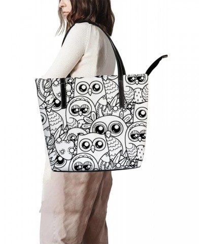 Fashionable women's handbag tote bag, Cute Cartoon Owlsprinted shoulder bag is light and durable $26.94 Shoulder Bags