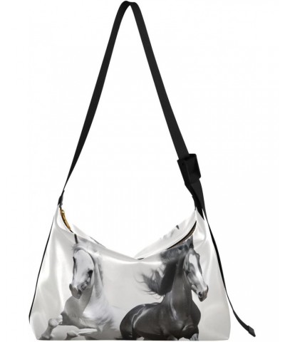 Horse Crossbody Bag for Women Men with Adjustable Strap PU Leather Shoulder Hobo Purse Bag 20854475 $18.47 Shoulder Bags