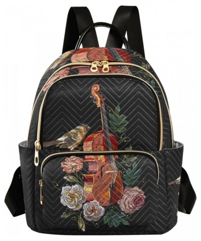 Small Backpack for Women Travel Bag Musical Violin Bird Rose Daypack Purse Fashion Shoulder Bag Rucksack Medium B1010 $10.40 ...