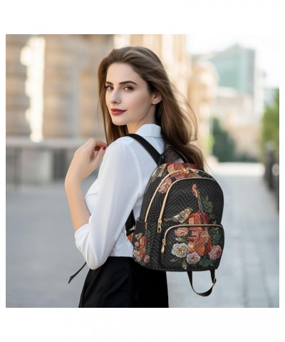 Small Backpack for Women Travel Bag Musical Violin Bird Rose Daypack Purse Fashion Shoulder Bag Rucksack Medium B1010 $10.40 ...