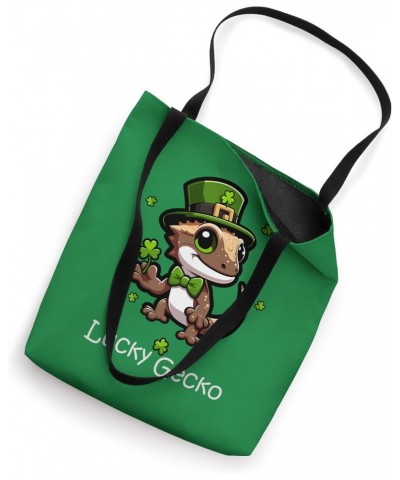 Lucky Crested Gecko Holding Clover St Patrick's Celebration Tote Bag $13.26 Totes