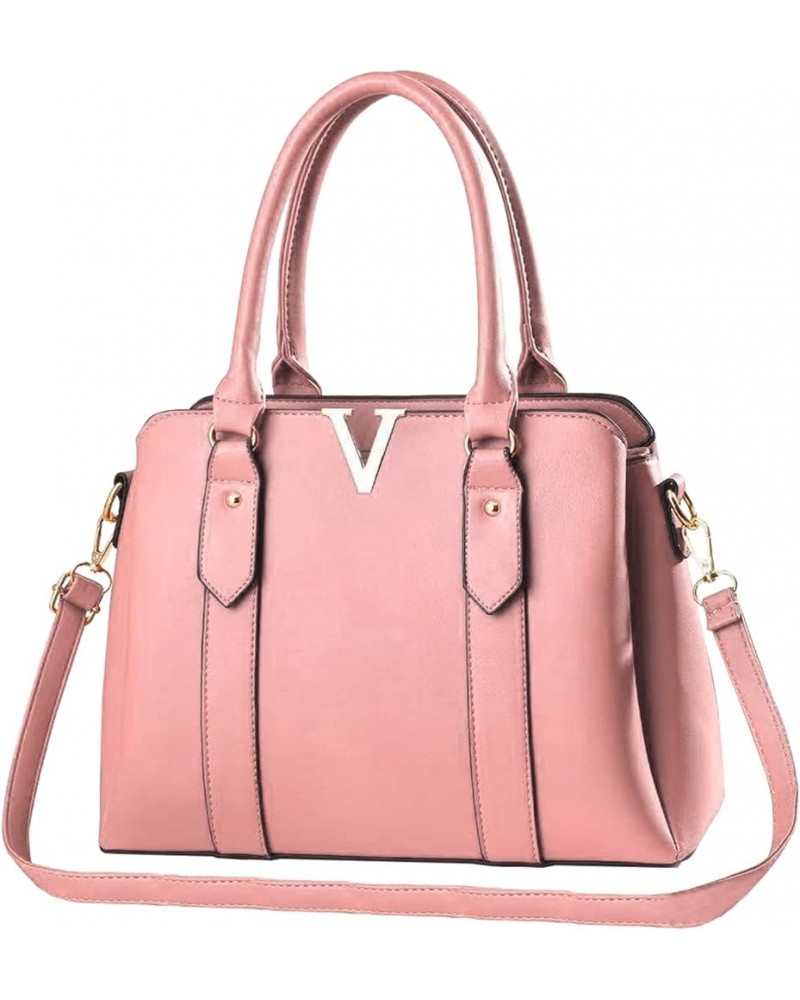 Women Purses and Handbags Stylish Shoulder Tote Bags Top Handle Satchel Retro Crossbody Bag Black 1-pink $28.73 Totes