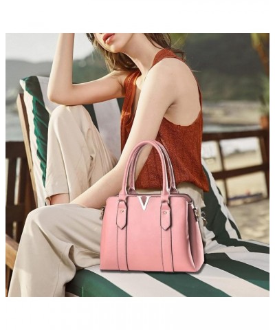 Women Purses and Handbags Stylish Shoulder Tote Bags Top Handle Satchel Retro Crossbody Bag Black 1-pink $28.73 Totes