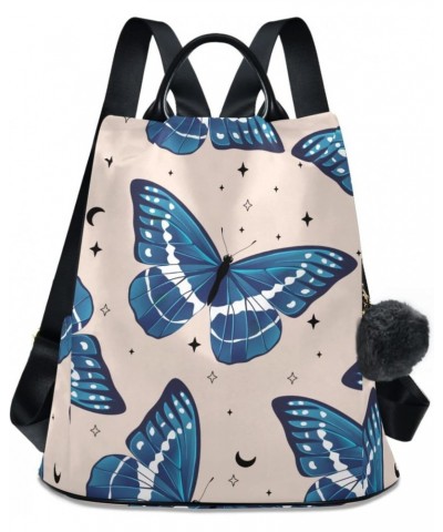 Women Backpack Purse - Vintage Blue Butterfly, Anti Theft Fashion Casual Daypack Shoulder Bag with Key Chain 15 inches $22.13...