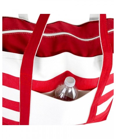 Beach Tote Bag Shoulder Bags Striped Monogrammed Red Ballent Letter A - Z H $12.60 Totes