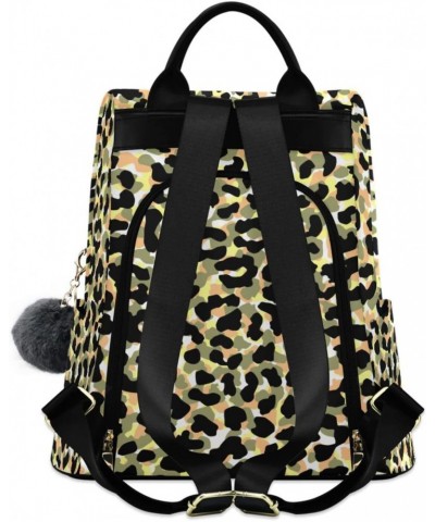 Women Fashion Backpack Leopard Print Camouflage Large Capacity Shoulder Bag Travel Knapsack Lightweight Shoulder Bag For Trav...