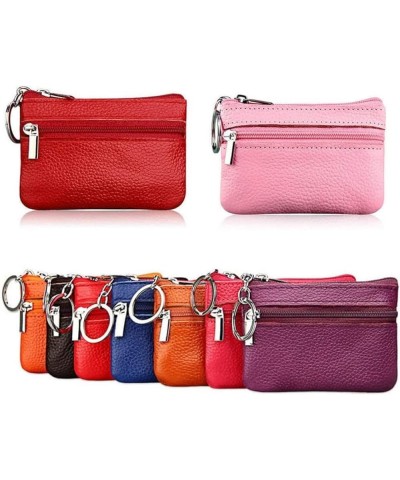 Soft Card Coin Key Holder Zipper Purse Leather Wallet Pouch Change Bag (Color : Hot Pink) Taupe $38.30 Wallets