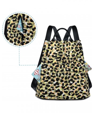 Women Fashion Backpack Leopard Print Camouflage Large Capacity Shoulder Bag Travel Knapsack Lightweight Shoulder Bag For Trav...