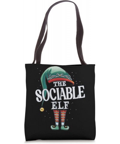 Sociable Elf Christmas Group Xmas Pajama Party Tote Bag $12.68 Totes