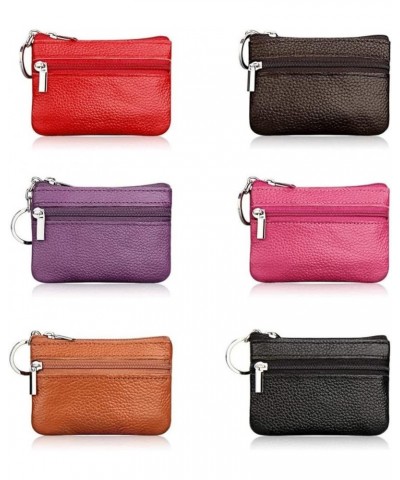 Soft Card Coin Key Holder Zipper Purse Leather Wallet Pouch Change Bag (Color : Hot Pink) Taupe $38.30 Wallets