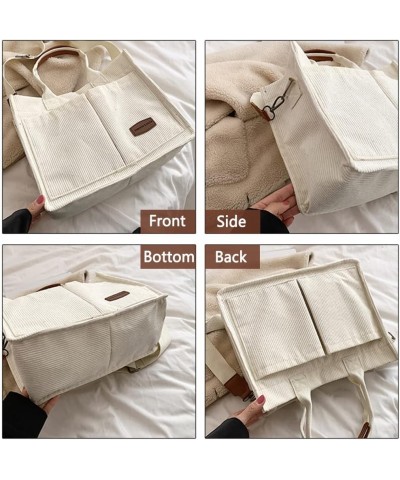 Corduroy Tote Bag for Women Crossbody Canvas Purses Handbags Shoulder Bags Satchel Bag for Teen Girls Brown $14.74 Totes