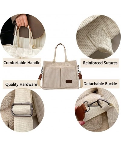 Corduroy Tote Bag for Women Crossbody Canvas Purses Handbags Shoulder Bags Satchel Bag for Teen Girls Brown $14.74 Totes