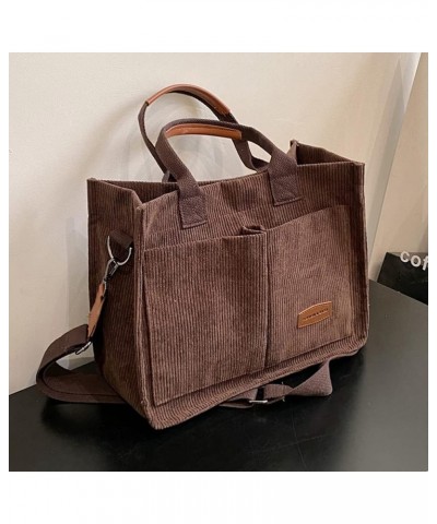 Corduroy Tote Bag for Women Crossbody Canvas Purses Handbags Shoulder Bags Satchel Bag for Teen Girls Brown $14.74 Totes