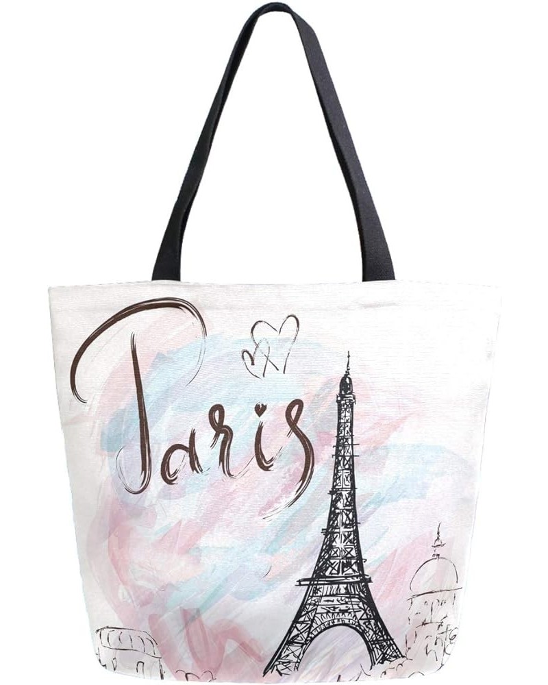 Stylish Funny Pattern Extra Large Shoulder Tote Bag for Beach Travel Weekender Gym Grocery Shopping Paris $11.33 Totes