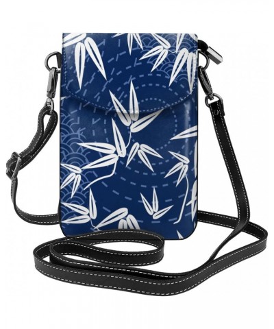 Bamboo Leaves Small Crossbody Bag Cell Phone Purse Wallet with Card Slots for Women $17.67 Crossbody Bags