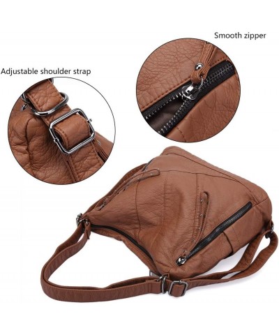 Large Soft Washed Leather Purses and Handbags for Women Hobo Bags Convertible Backpack Purse Shoulder Crossbody Bag Brown $26...