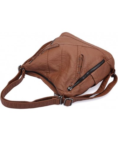 Large Soft Washed Leather Purses and Handbags for Women Hobo Bags Convertible Backpack Purse Shoulder Crossbody Bag Brown $26...