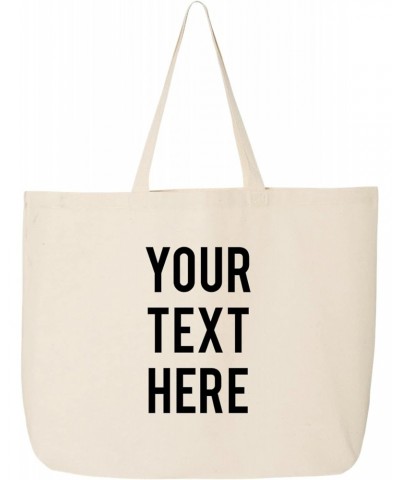 Tote Bags for Women - Custom Printed Large Canvas Tote Bag with 23" Web Canvas Handles. Add Your Text - Personalized Custom B...