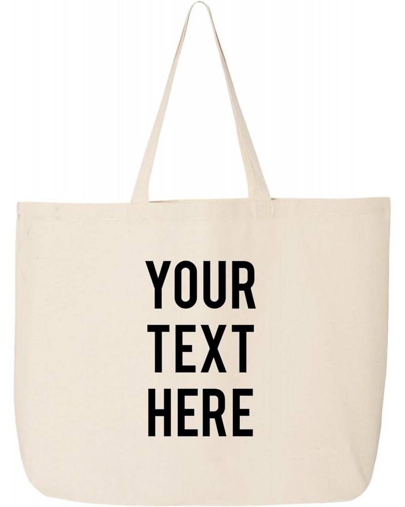 Tote Bags for Women - Custom Printed Large Canvas Tote Bag with 23" Web Canvas Handles. Add Your Text - Personalized Custom B...