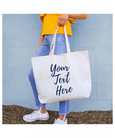 Tote Bags for Women - Custom Printed Large Canvas Tote Bag with 23" Web Canvas Handles. Add Your Text - Personalized Custom B...