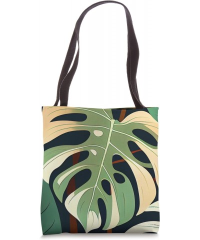 Green Philodendron Monstera Leaf Foliage Botanical Art Tote Bag $14.15 Totes