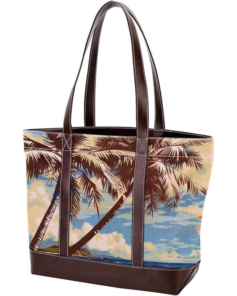 Tote Bag for Women, Large Tote Bags for Women, Women's Tote Handbags, Hawaiian Flower Tropical Plant Modern, Tote Bags Women ...