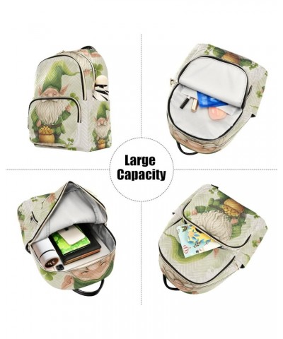 Small Backpack Purse for Women, Saint Patrick's Day Gnome4 Travel Bag Casual Daypack Shoulder Bag Medium $16.20 Backpacks