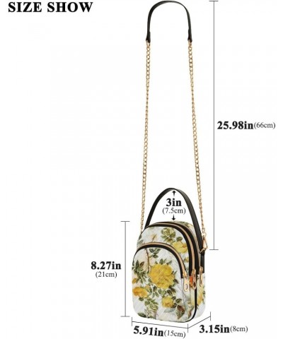 Orange Flowers Crossbody Bags for Women Small Shoulder with Detachable Straps, Trendy Cell Phone Purse Shoulder Handbags for ...