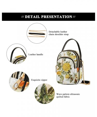 Orange Flowers Crossbody Bags for Women Small Shoulder with Detachable Straps, Trendy Cell Phone Purse Shoulder Handbags for ...