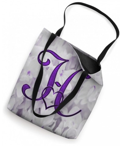 Lilac Heart Letter H Purple Flower Petal Nature Love Initial Tote Bag $11.14 Totes