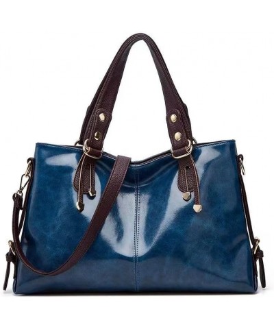 Large Leather Hobo Handbag for Women Purses and Handbags for Women Shoulder Tote Bags Top Handle Satchel Blue $45.18 Totes