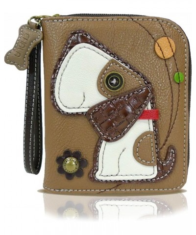 Zip Around Wallet, Wristlet, 8 Credit Card Slots, Sturdy Pu Leather - New Butterfly - Pink Toffy Dog - Brown $24.78 Wristlets