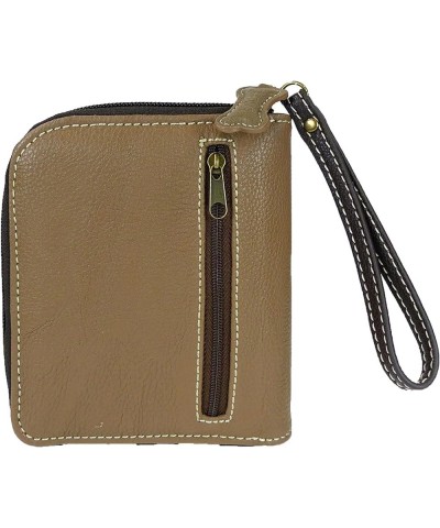 Zip Around Wallet, Wristlet, 8 Credit Card Slots, Sturdy Pu Leather - New Butterfly - Pink Toffy Dog - Brown $24.78 Wristlets