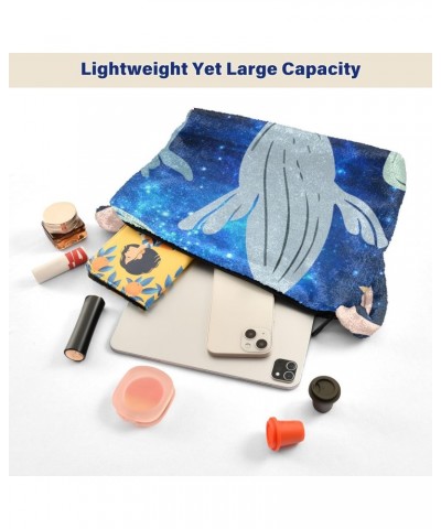 Ladies Soft Plush Underarm Bag Whale-dolphin-galaxy Fluffy Shoulder Bag Women Furry Purse Handbag $14.72 Shoulder Bags