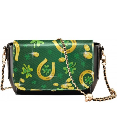 St.patrick Gold Coin Clover Crossbody Bags for Women Leather Purse Shoulder Bag Handbag for Gifts Work Daily $16.80 Shoulder ...