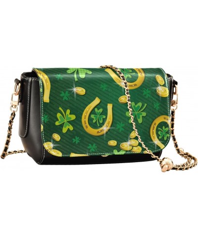 St.patrick Gold Coin Clover Crossbody Bags for Women Leather Purse Shoulder Bag Handbag for Gifts Work Daily $16.80 Shoulder ...