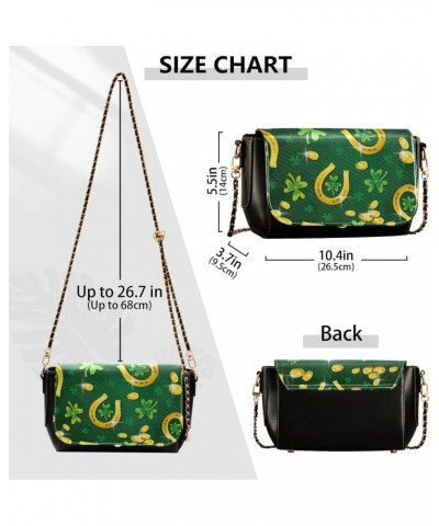 St.patrick Gold Coin Clover Crossbody Bags for Women Leather Purse Shoulder Bag Handbag for Gifts Work Daily $16.80 Shoulder ...