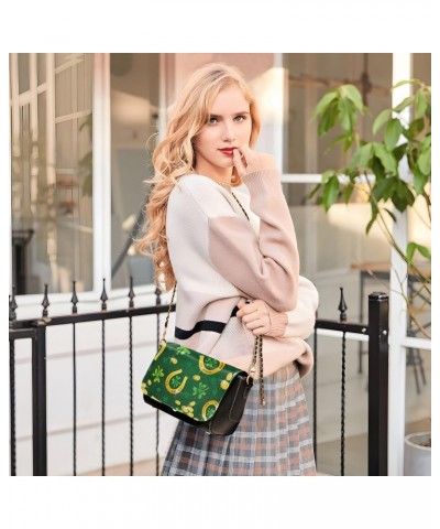 St.patrick Gold Coin Clover Crossbody Bags for Women Leather Purse Shoulder Bag Handbag for Gifts Work Daily $16.80 Shoulder ...